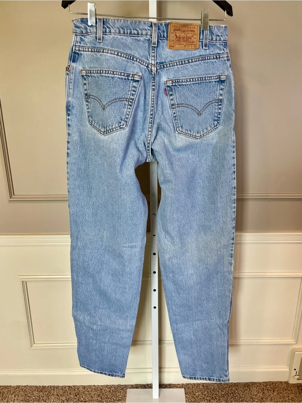 Vintage Levi's 560 Denim Jeans Mens 90s 1998 33 x 36 Loose Fit Tapered Leg